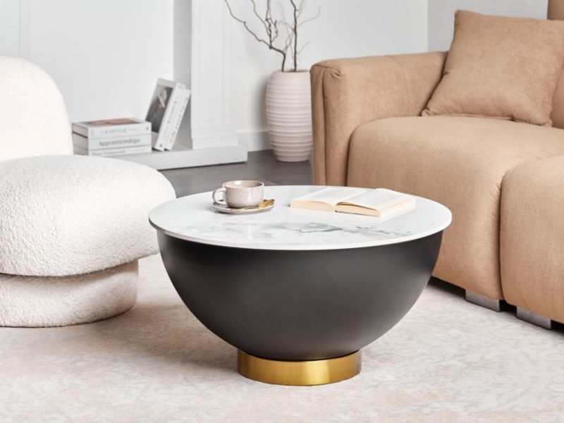 Stolik kawowy ceramiczny czarny Nadine 1 szt.