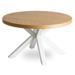 Stolik Kawowy Lincoln 80 cm Mebel Elite Dąb Złoty/Biały 1 szt