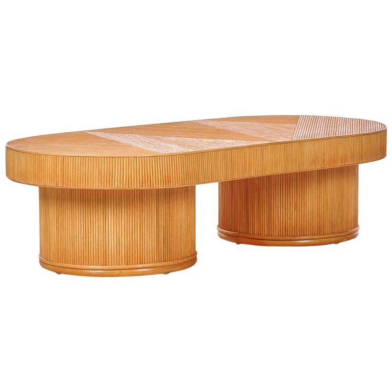 Stolik kawowy ogrodowy Airole 150 cm 70 cm Rattan Brązowy 1 szt.