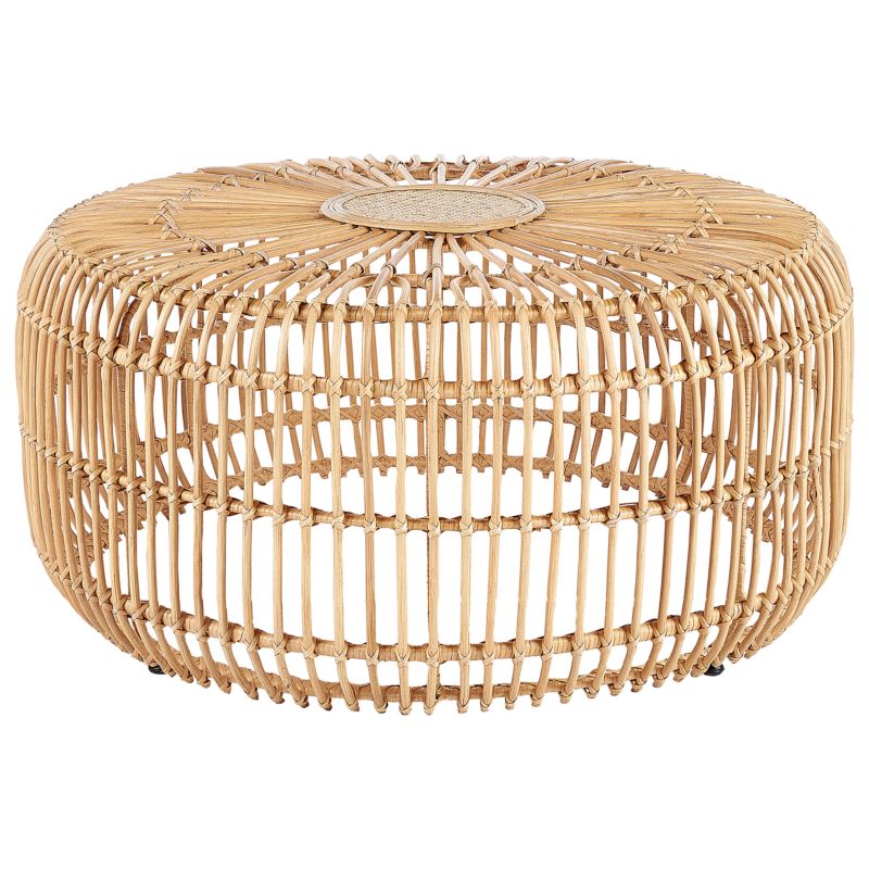 Stolik kawowy ogrodowy Randazzo 85 cm 85 cm Rattan Jasnobrązowy 1 szt.