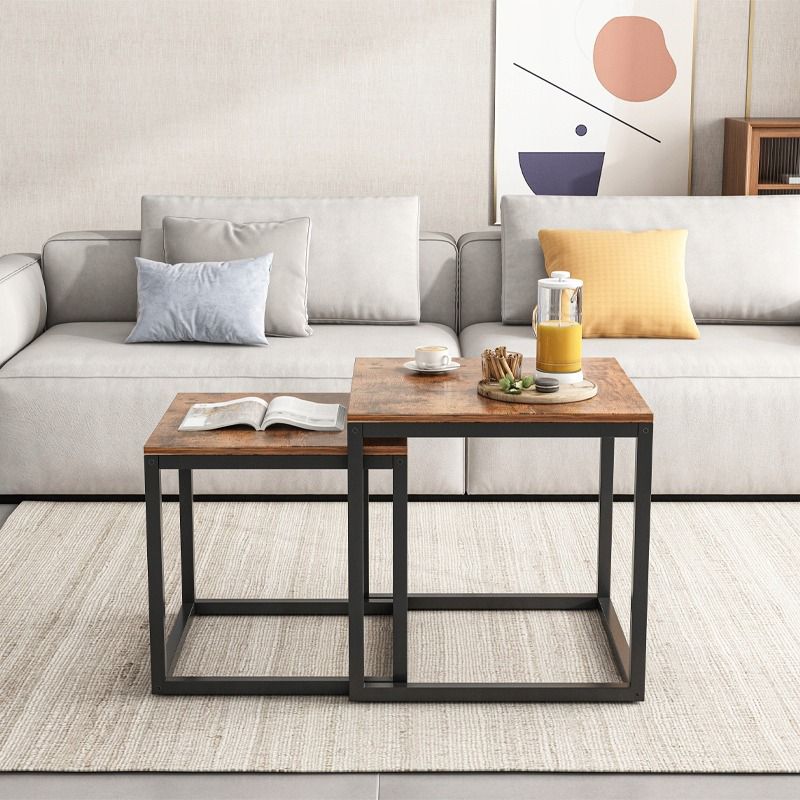 Stolik kawowy  Rebiko 2w1 rozkładany loft zestaw stolików do salonu 2 szt.