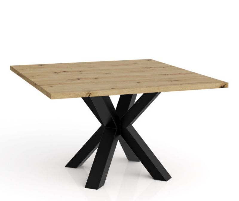 Stolik kawowy Sepro meble kawowy NEO kwadratowy 80x80 z metalową podstawą- dąb artisan 1 szt.