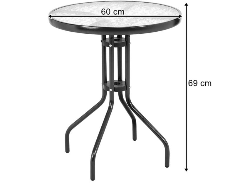 Stolik kawowy Songmics stół ogrodowy balkonowy okrągły 60cm 1 szt.