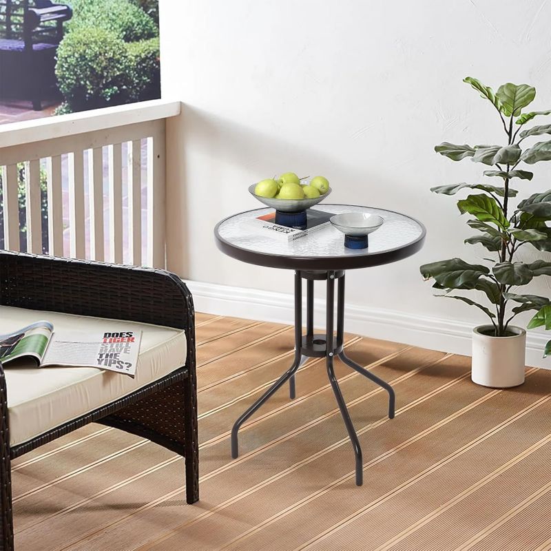 Stolik kawowy Songmics stół ogrodowy balkonowy okrągły 60cm 1 szt.