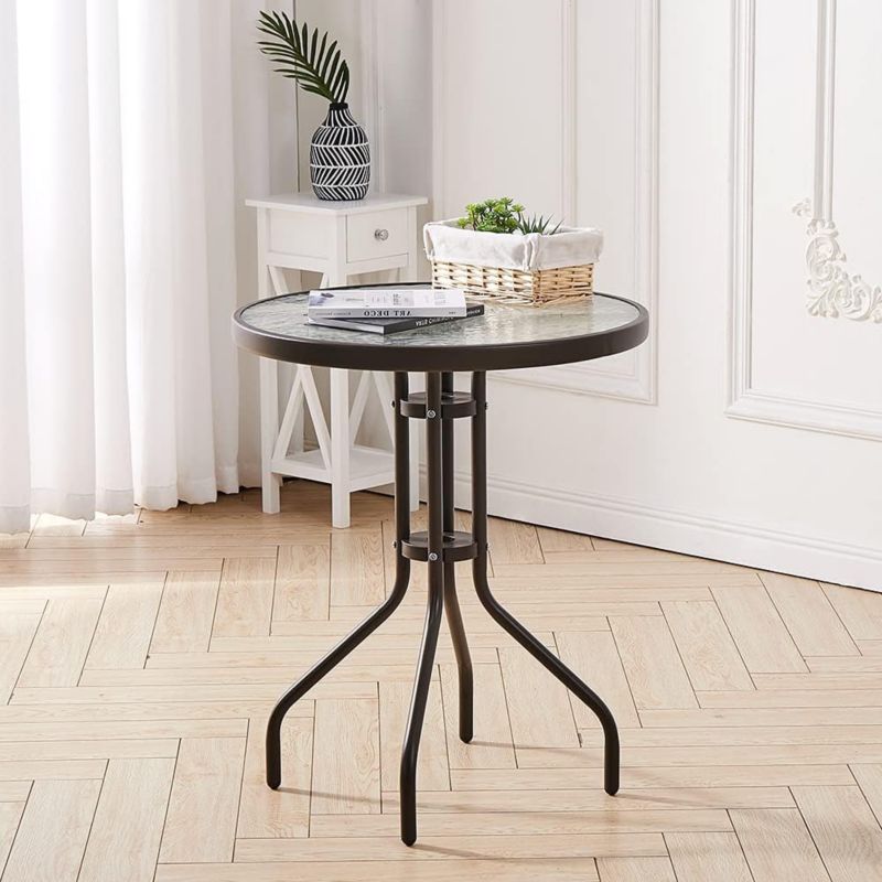 Stolik kawowy Songmics stół ogrodowy balkonowy okrągły 60cm 1 szt.