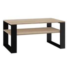 Stolik Kawowy Topeshop Ława Modern 1P Dąb Sonoma/Czerń 58x90x50 cm 1 szt.