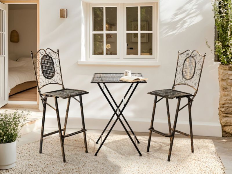 Stolik ogrodowy barowy metalowy 60 x 60 cm czarny Bormio 1 szt.