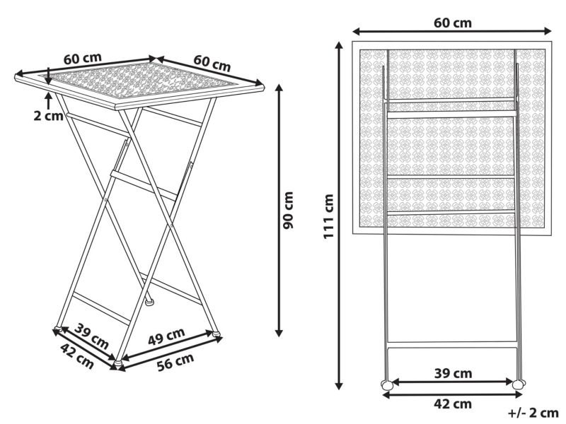 Stolik ogrodowy barowy metalowy 60 x 60 cm czarny Bormio 1 szt.