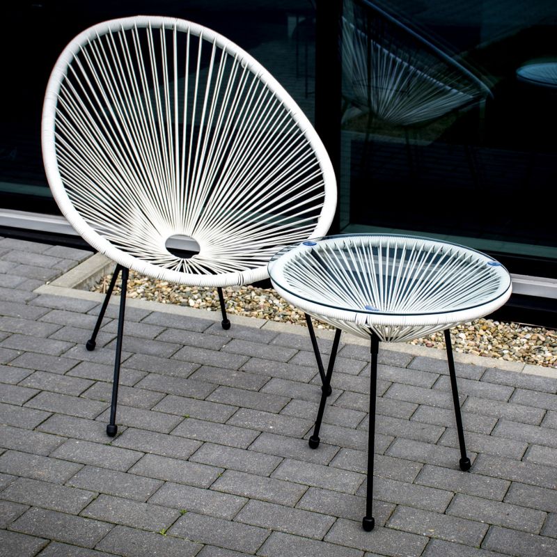 Stolik Ogrodowy Gogarden Acapulco Technorattan Kremowy Okrągły 50 Cm 1 Szt.