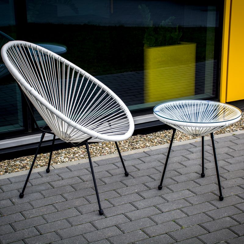 Stolik Ogrodowy Gogarden Acapulco Technorattan Kremowy Okrągły 50 Cm 1 Szt.