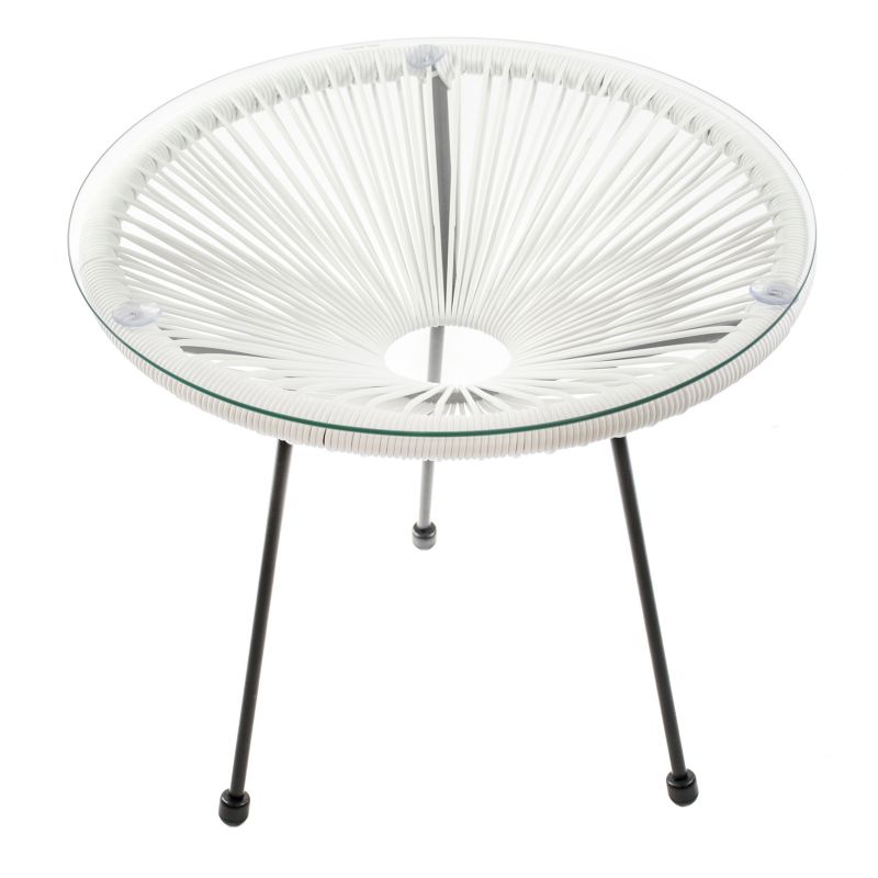 Stolik Ogrodowy Gogarden Acapulco Technorattan Kremowy Okrągły 50 Cm 1 Szt.