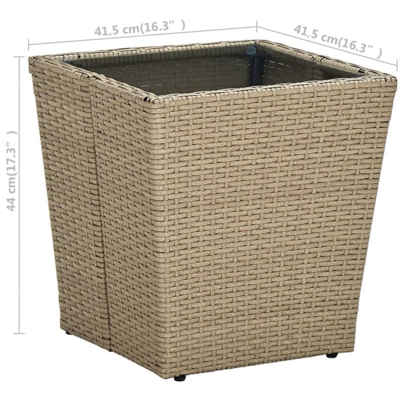 Stolik ogrodowy pomocniczy WaszeMeble z technorattanu beżowy WM-310557 1 szt.