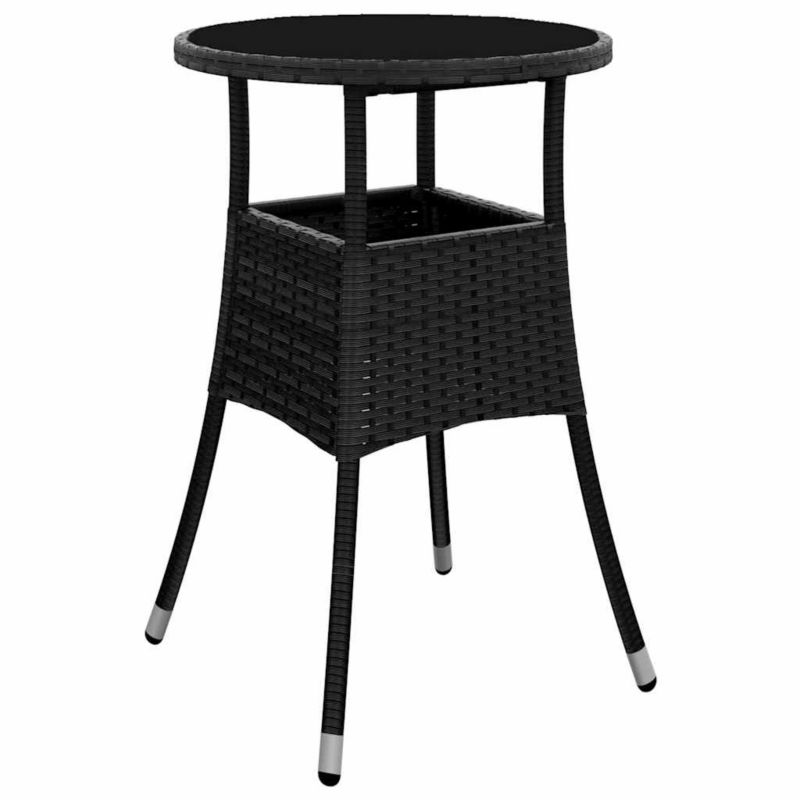 Stolik ogrodowy pomocniczy WaszeMeble z technorattanu czarny WM-310598 1 szt.