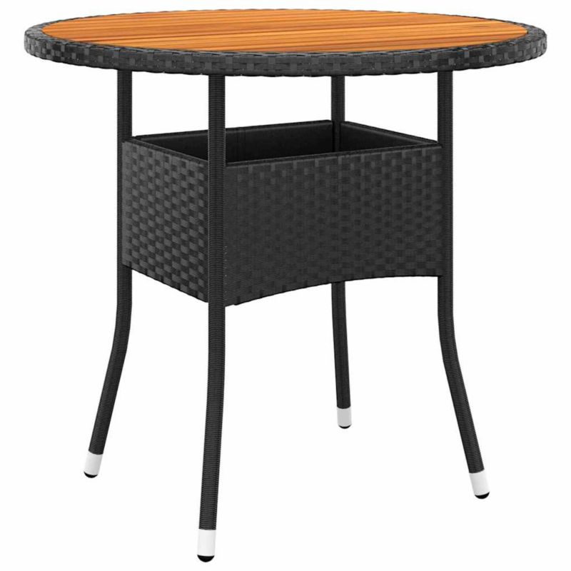 Stolik ogrodowy pomocniczy WaszeMeble z technorattanu czarny WM-310608 1 szt.