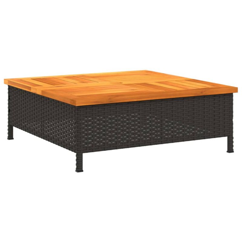 Stolik ogrodowy pomocniczy WaszeMeble z technorattanu czarny WM-3281629 1 szt.