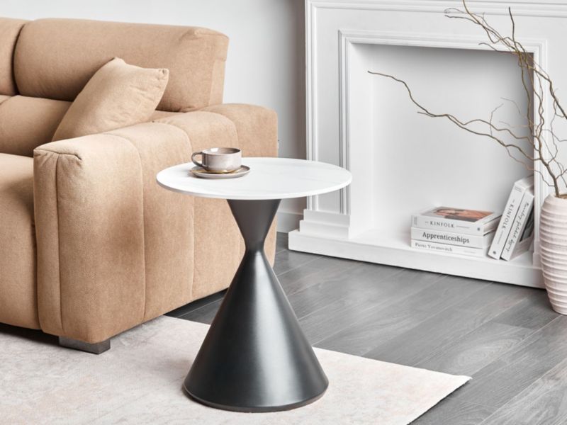 Stolik pomocniczy ceramiczny czarny Haiwee 1 szt.