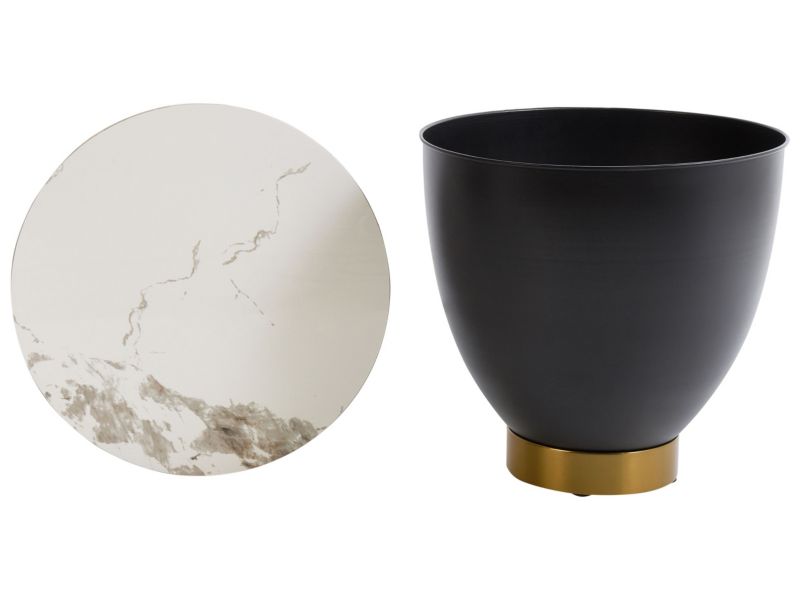 Stolik pomocniczy ceramiczny czarny Nadine 1 szt.