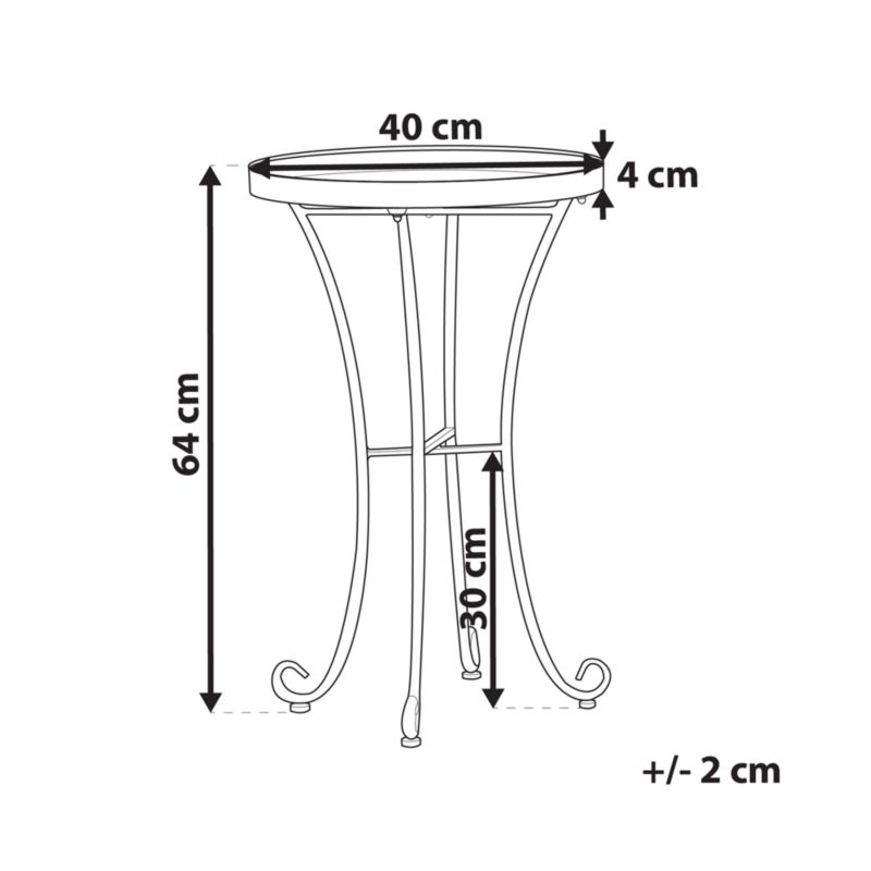Stolik pomocniczy ogrodowy Cavinia 40 cm 40 cm Metal Różowy 1 szt.