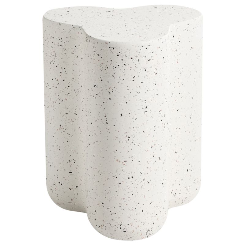 Stolik pomocniczy Tellaro 32 cm 37 cm Efekt lastryko Złamana biel 1 szt.