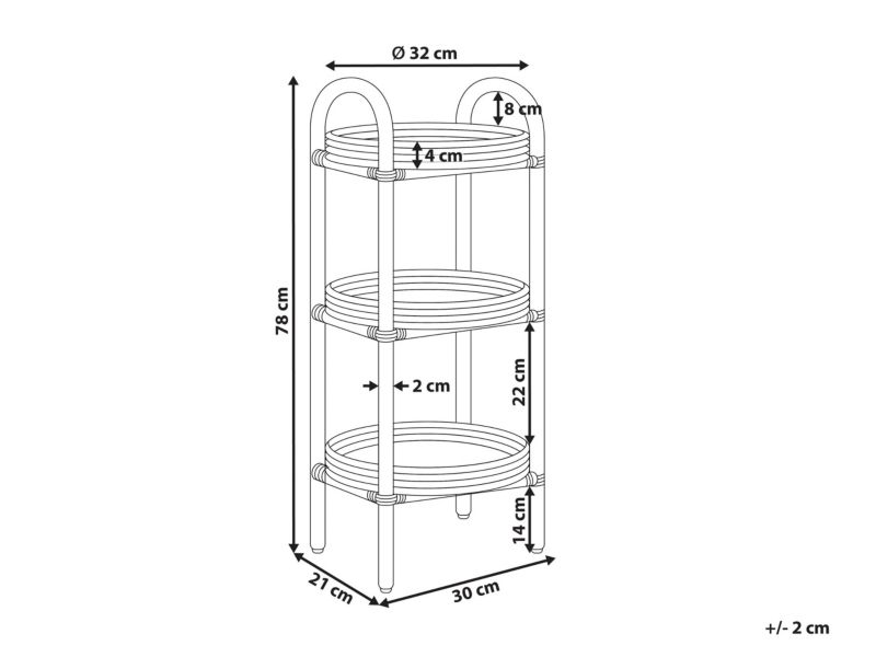 Stolik pomocniczy Troolie Rattan Naturalny 1 szt.