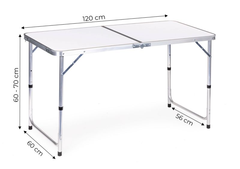 Stolik turystyczny MultiGarden składany 120x60 cm biały 1 szt.