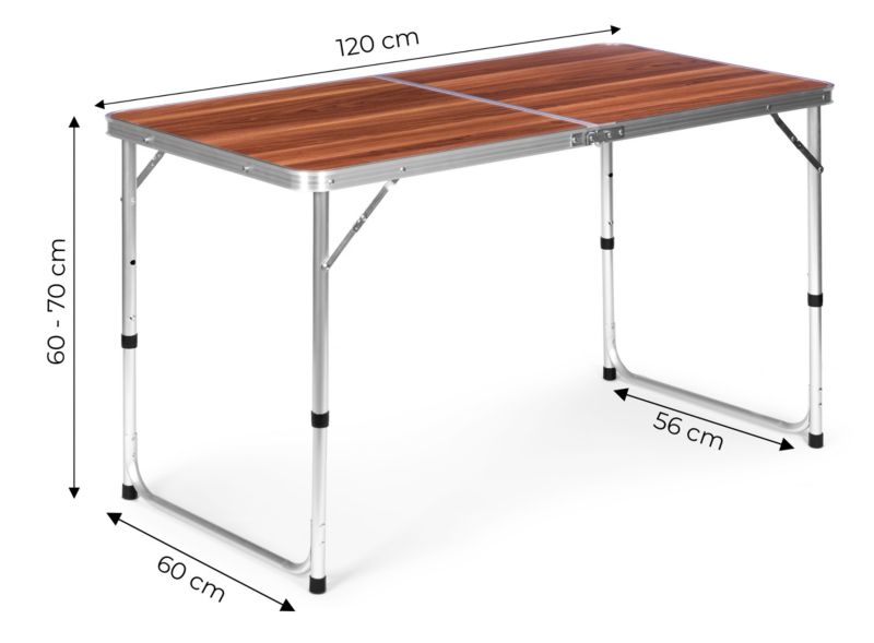 Stolik turystyczny MultiGarden składany 120x60 cm brązowy 1 szt.