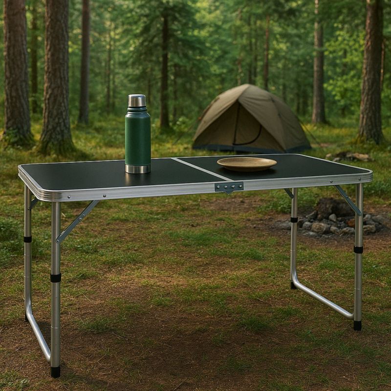 Stolik turystyczny MultiGarden składany 120x60 cm czarny 1 szt