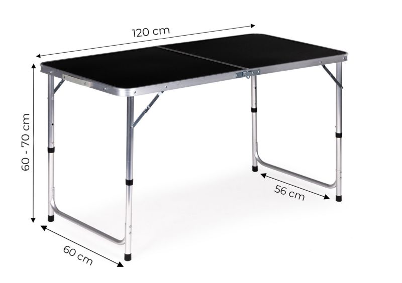 Stolik turystyczny MultiGarden składany 120x60 cm czarny 1 szt