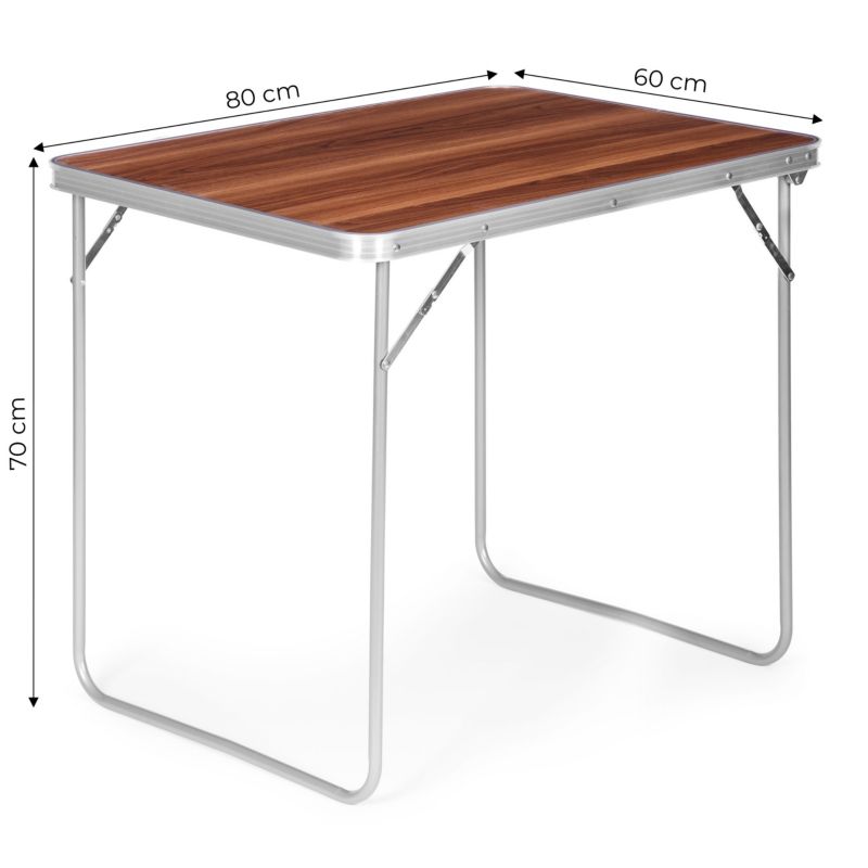 Stolik turystyczny MultiGarden stół piknikowy składany 80x60 cm brązowy 1 szt.