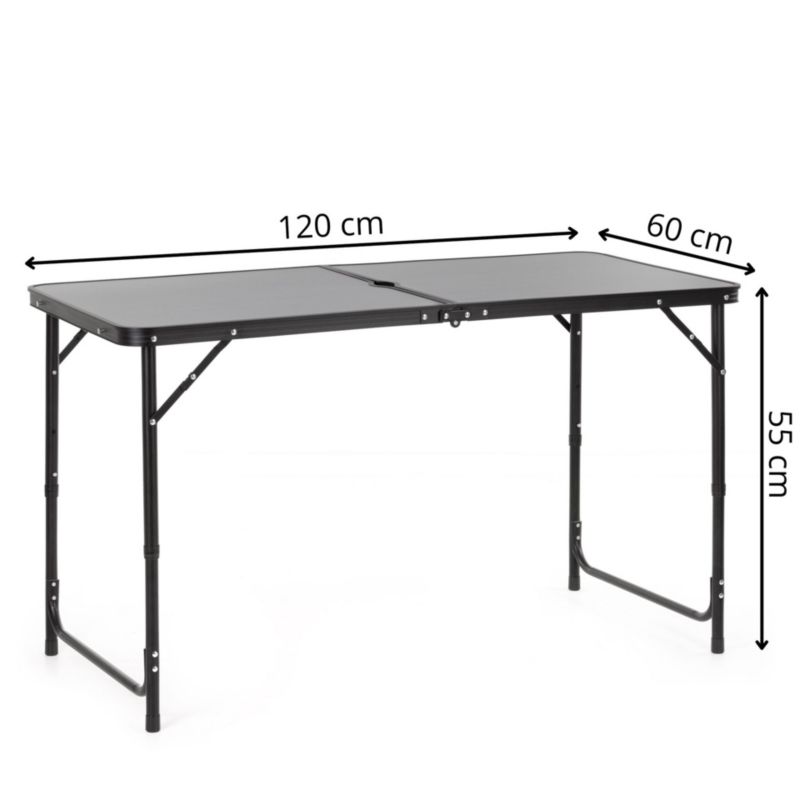 Stolik turystyczny Springos 120x60cm kempingowy składany w walizkę czarny 1 szt.