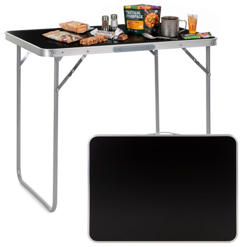 Stolik turystyczny Springos 80x60x70 cm kempingowy składany w walizkę czarny 1 szt.