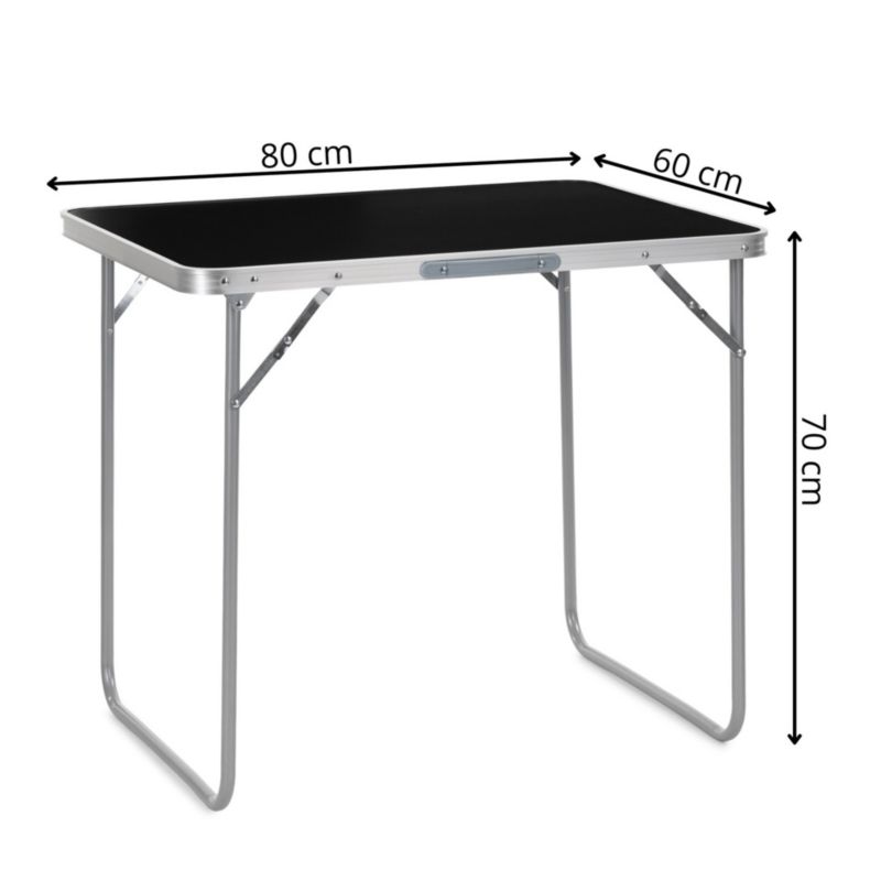Stolik turystyczny Springos 80x60x70 cm kempingowy składany w walizkę czarny 1 szt.