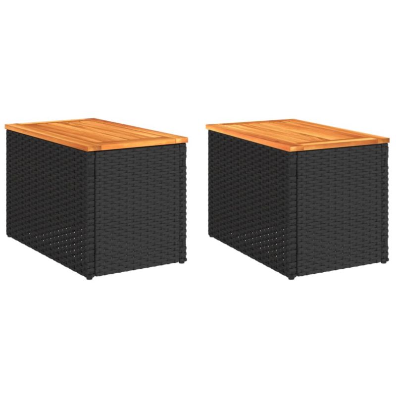 Stoliki ogrodowe pomocnicze WaszeMeble z technorattanu czarne WM-365980 2 szt.