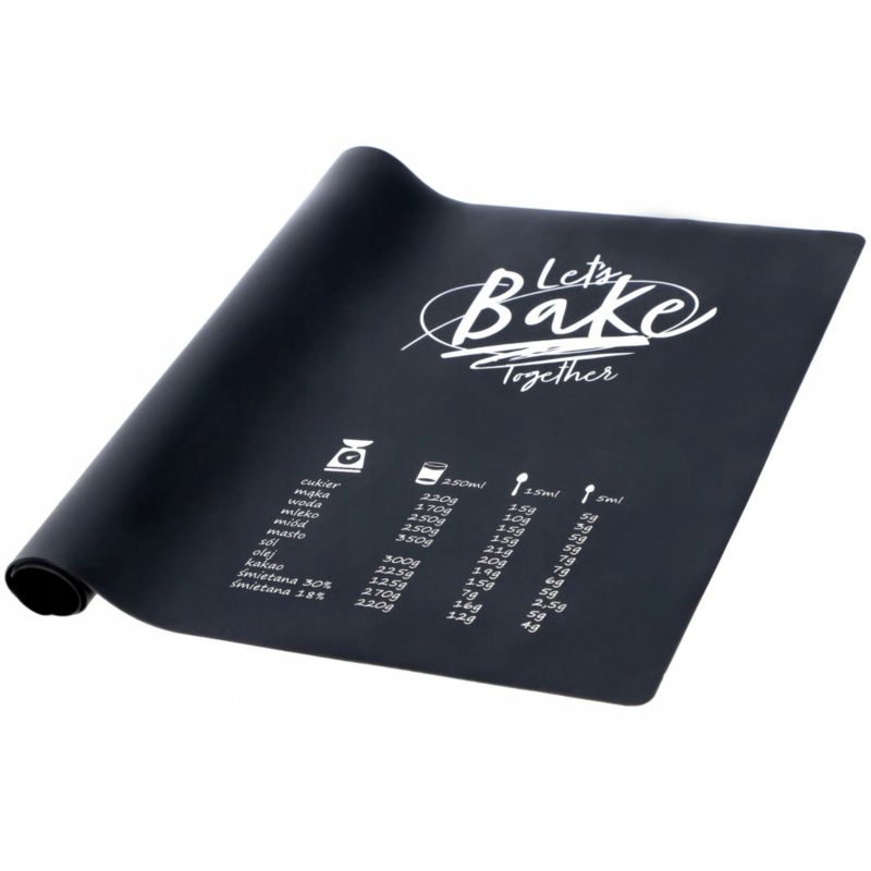 Stolnica KADAX Silikonowa 60x40cm XXL Duża Antypoślizgowa + Wałek Do Ciasta 39cm 1szt.