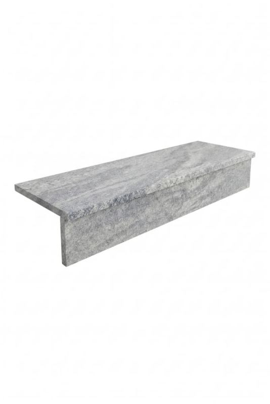 Stopnica z podstopnicą Domelia granitowa Rivora Grey Stopień Płomień + Podstopień Poler 150 x 33 x 3 / 150 x 16,5 x 2 cm 1 szt.
