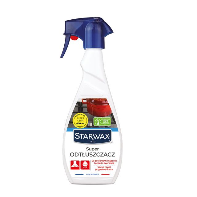 Super Odtłuszczacz do kuchni Starwax, skuteczne usuwanie tłuszczu i przypaleń 400 ml