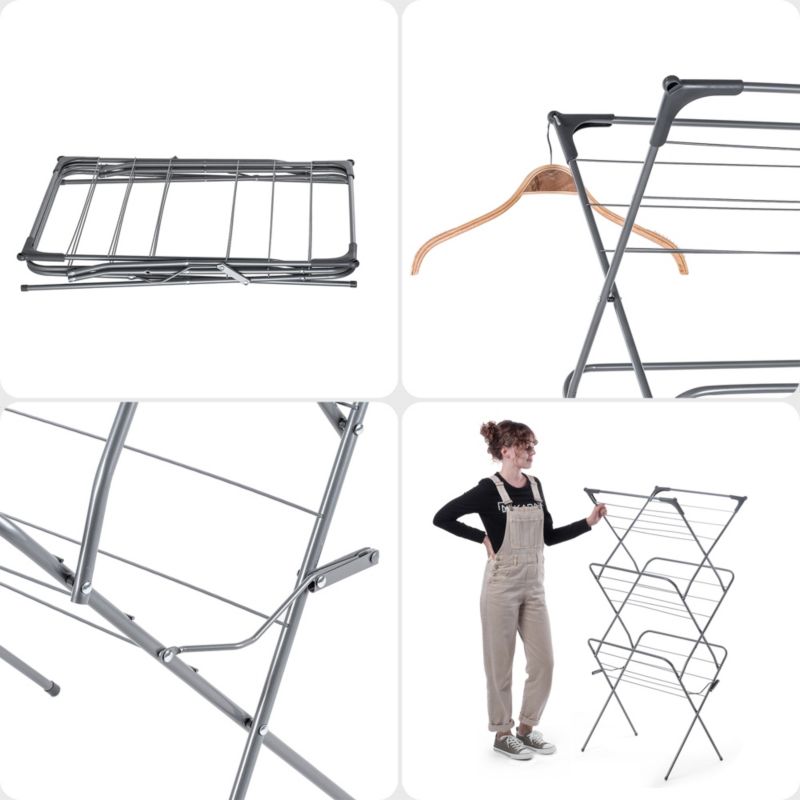 Suszarka Na Pranie KADAX Stojąca Pionowa Wąska Składana Balkonowa