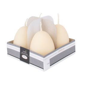 Świeca jajko 60 x 45 mm welur ecrue