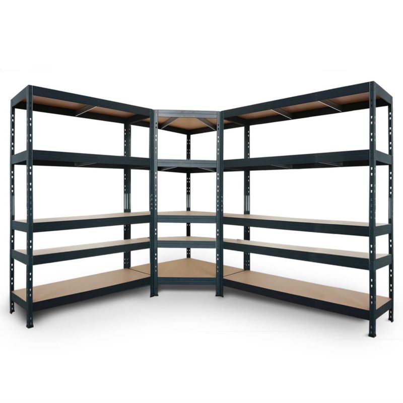 System regałowy AR Shelving Rivet z regałem narożnym, regałami do dużych obciążeńantracytowoszare, 5, 180x450x45 cm 250 kg 3 szt