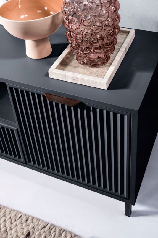 Szafa 2D Furnidea 80 cm indigo z wieszakiem półkami ryflowane