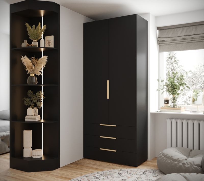 Szafa 2D3S Abiks INOVA z szufladami szer.100cm wz.1 czarny 1szt.