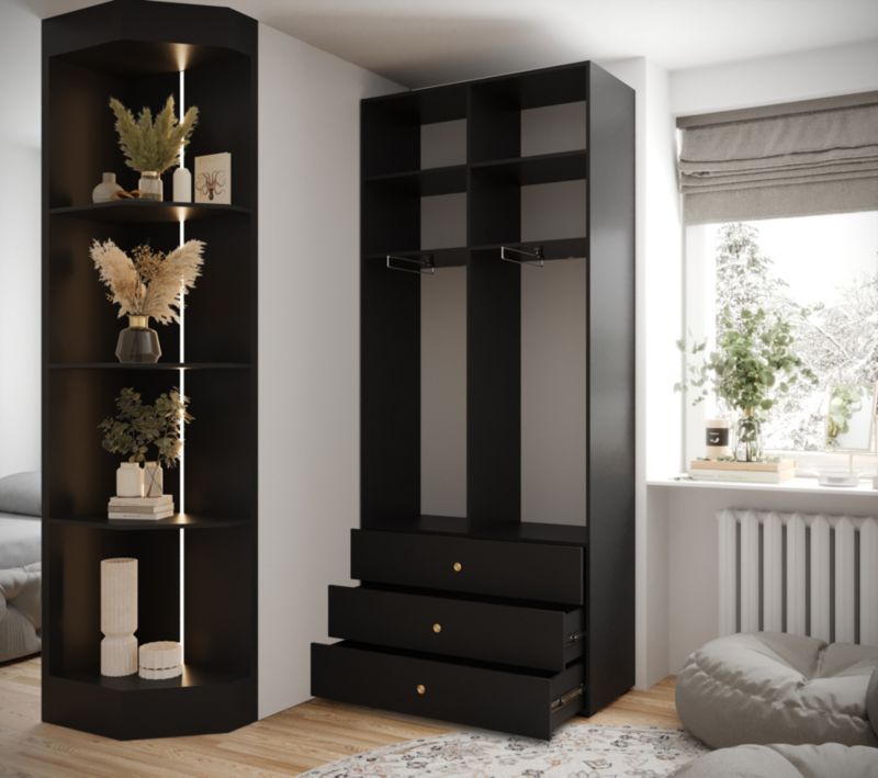 Szafa 2D3S Abiks INOVA z szufladami szer.100cm wz.1 czarny 1szt.