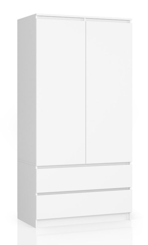 Szafa Akord 90x51x180 cm 2 drzwi 2 szuflady 4 półki biały mat 1 szt.