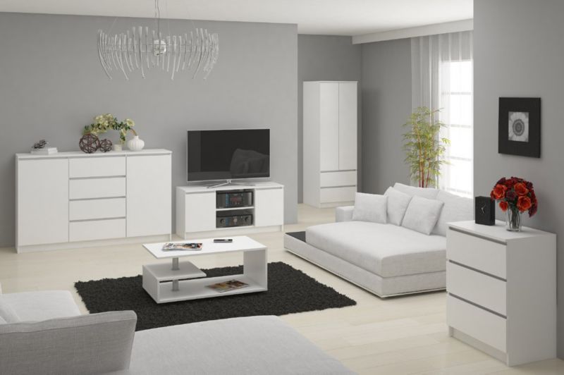 Szafa Akord S60 Biała 60 cm 2 drzwi 2 szuflady kolor Biały mat 1 półka 60x51x180 cm 1 szt.