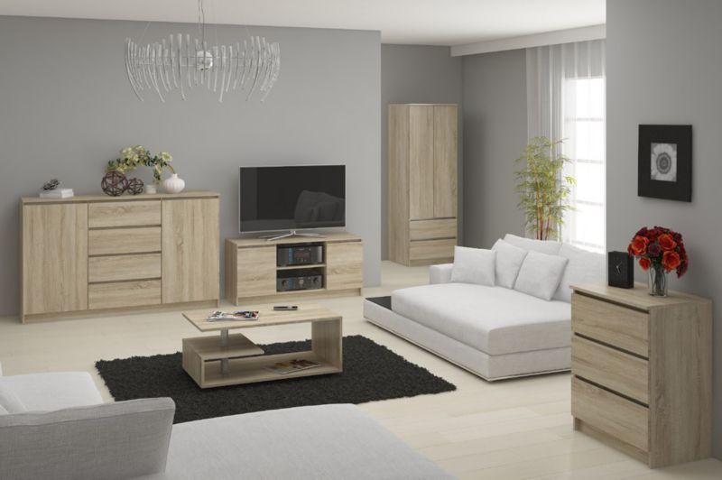 Szafa Akord S60 Dąb Sonoma 60 cm 2 drzwi 2 szuflady kolor Dąb Sonoma mat 1 półka 60x51x180 cm 1 szt.