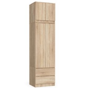 Szafa Akord S60 z nadstawką Dąb Sonoma 60 cm 2 drzwi 2 szuflady kolor Dąb Sonoma mat 3 półki 60x51x234 cm 1 szt.