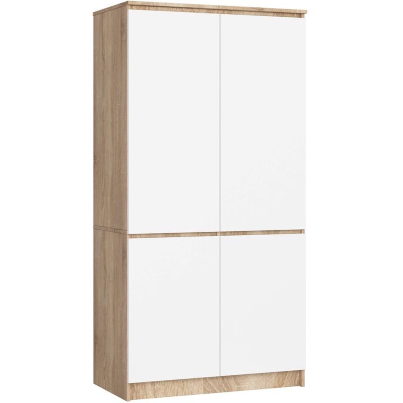 Szafa Akord S90 4 drzwi Dąb Sonoma, Biała 90x51x180 cm 1 szt.