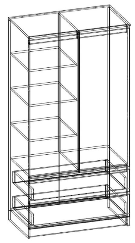 Szafa Akord S90 Dąb Sonoma 90 cm 2 drzwi 2 szuflady kolor Biały mat 4 półki 90x51x180 cm 1 szt.