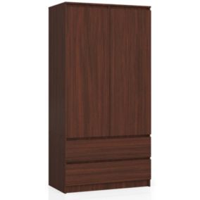 Szafa Akord S90 Wenge 90 cm 2 drzwi 2 szuflady kolor Wenge mat 4 półki 90x51x180 cm 1 szt.