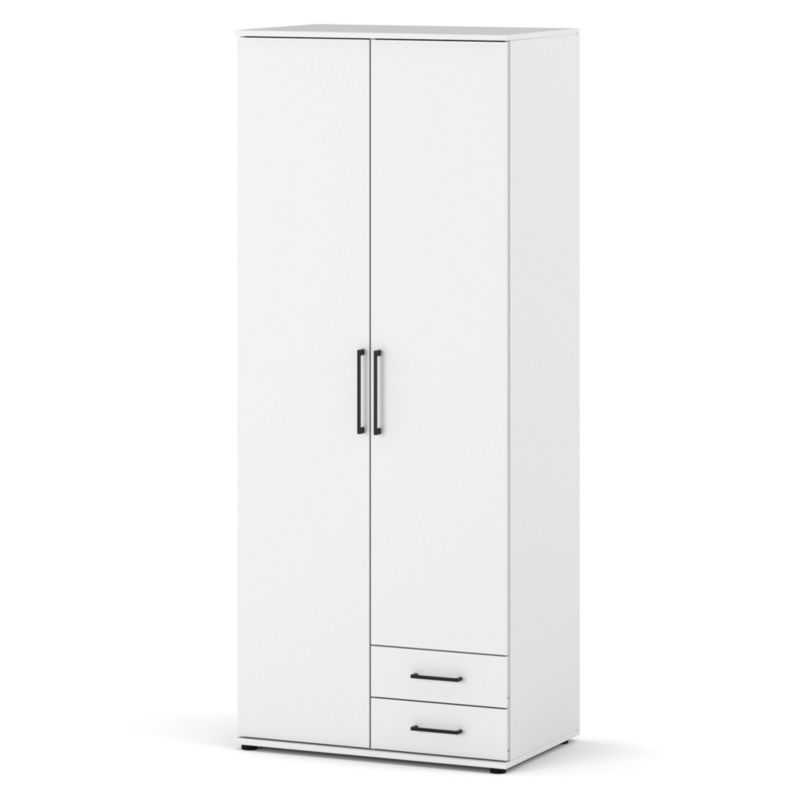 Szafa Biała Stiv-Meble 80 Cm 2 Drzwi 2 Szuflady 80,2X53,5X196,3 Cm 1 Szt.